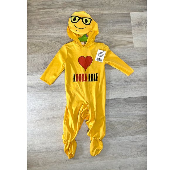 Baby Nerd Emoticon "Adorkable" Hooded Onesie - Picture 3 of 3